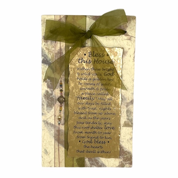 Dexsa Bless This Home Wall Decor, Gold, Green - Picture 1 of 5